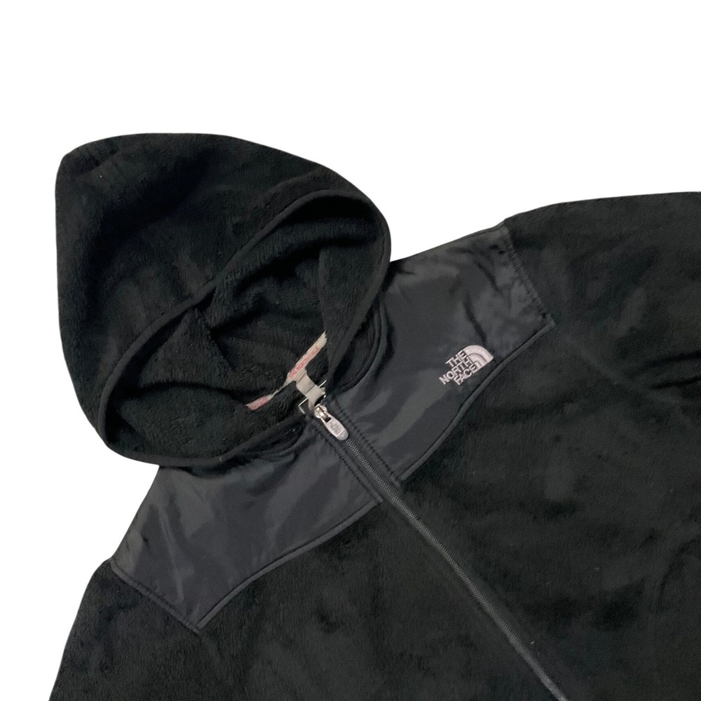The North Face Womens Denali Hooded Fleece Jacket Black Full Zip Size L - Picture 3 of 8